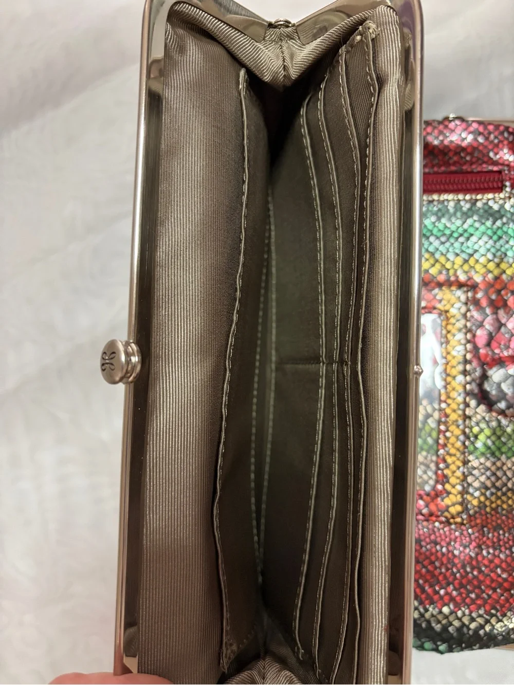 HOBO Lauren Clutch Wallet Multicolor Metallic Genuine Leather